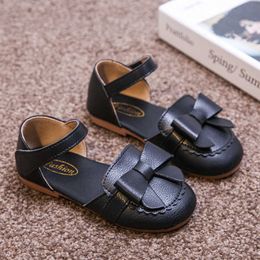 Children Leather Shoes for Spring Summer New Korean Style Covered Toes Kids Fashion Girls Casual Non-slip Sandals