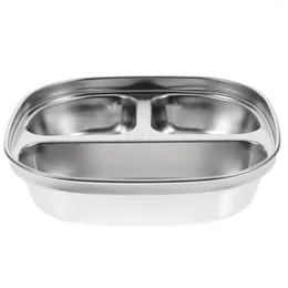 Bowls Compartment Plate Eating Dinner Metal Lunch Box Salad Kitchen Supply 304 Stainless Steel Divided Dish Baby Tray Lid