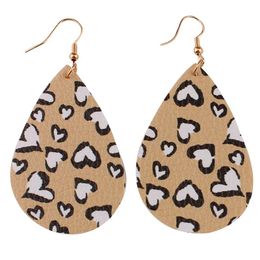 Dangle Earrings & Chandelier Romantic Valentine's Day Statement Leather For Women Multicolor Printing Heart Shape Pattern Teardrop Earri