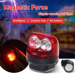 Lights Smart Magnetic Bicycle Light Rear Taillight Accessories LED Safety Lantern Night Cycling Bike Induction Lamp 0202