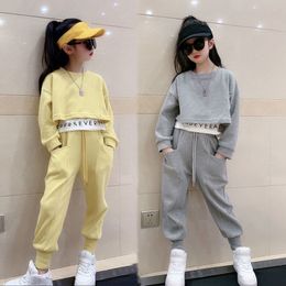Clothing Sets Girls Suits Spring Autumn Children Long Sleeve Tshirt Pants Sports Hoodie 2pc Streetwear Casual Baby Girl Clothes Outfits 230202