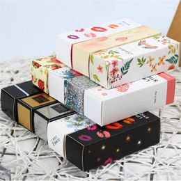 Gift Wrap Printing Process 2.5x2.5x8.5cm Lip Tube Packaging Carton Box Lipstick DIY Packing Colourful Kraft Paper