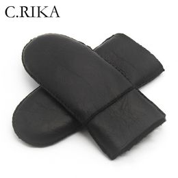 Mittens Fashion Heavy Type Winter gloves Women Real Leather Wool Fur Gloves Lovely Female Sheepskin 8 colors 230201