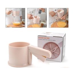 Baking Pastry Tools Semimatic Flour Sieve Mechanical Handheld Sifter Shaker Cup Shape Drop Delivery Home Garden Kitchen Dining Bar Dhvha