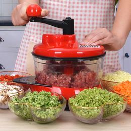 Fruit Vegetable Tools Mixer Food Processor Kitchen Manual Powerful Egg Blender Meat Grinder Chopper Shredder Stainless Steel Blade Cutter 230201