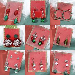 Dangle Earrings Fashion Temperament Merry Christmas Santa Claus Snowman Crutches Elk Bell Women Jewelry Gifts For Family