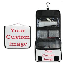 Storage Boxes Custom Pattern Cosmetic Bag Toiletry Large Capacity Multifunction Foldable Travel Portable Hanging Organiser