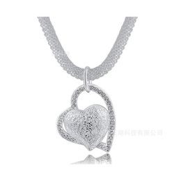 Pendant Necklaces 925 Sterling Sier 18 Inch Double Heart Aaa Zircon Necklace For Women Fashion Wedding Charm Jewellery 1207 T2 Drop De Dhscj