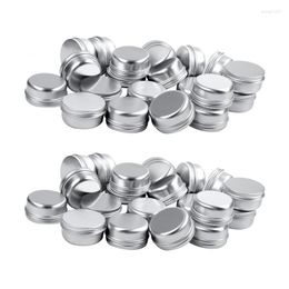 Storage Boxes 40 X Empty Cosmetics Pot Lip Aluminum Jar Container Screw Cap 50Ml