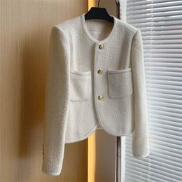 Womens Jackets Fashion High Quality Tweed Women Elegant Coats Spring Autumn Business Clothes Roupas Femininas 230202