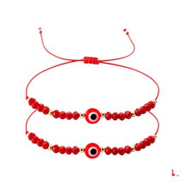 Link Chain Handmade Red String Evil Bracelet Link Eye Charm Bracelets Women Blue Eyes Beads Bring You Lucky Peacef Adjustable Drop Otmft