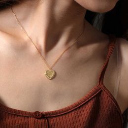 Pendant Necklaces Silvology 925 Sterling Silver Zircon Heart Necklace Gold Original Letter Fashionable Pendant Necklace For Women Birthday Jewellery G230202