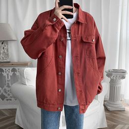 Men's Jackets 2023 Men Clothing Fashion Harajuku Lapel Workwear Jacket Korean Style Loose Coat Kpop Clothes Autumn Ulzzang Oversized Tops