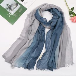 Scarves Unisex Style Cotton Hijab Linen Designer Scarf Women Solid Colour Long Women's Shawl Fashion Snood Handkerchief