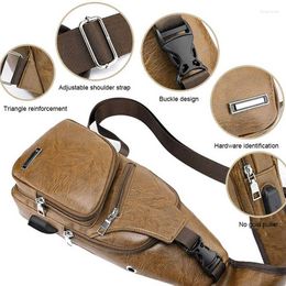 Outdoor Bags Fashion Chest Pack For Men Single Shoulder USB Charging Bag Crossbody Anti Theft Sports Messengers