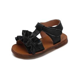 COZULMA Children girls Elegant Pleated summer shoes Beach For Baby Kids Princess Fashion T-Strap Sandals Size 21-30 0202