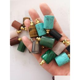 Pendant Necklaces Natural Stone Per Bottles Gemstone Love Wish Bottle Style Necklace Jewelry For Women Party Gifts Drop Delivery Pend Dhqx3