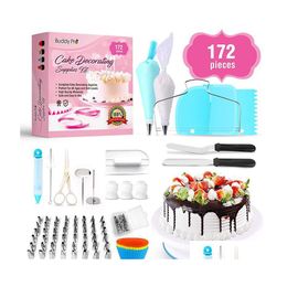 Baking Pastry Tools 172Piece Cake Turntable Decoration Nozzle Set Pi Bag Tpu Russian Reusable Mould Drop Delivery Home Garden Kitch Dhqh5
