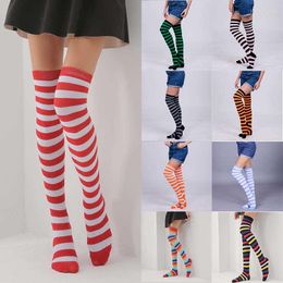 Women Socks Over Thigh Knee High The Plus Size Womens Sheer Striped Girls Stockings