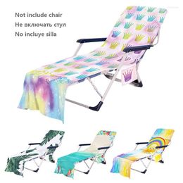 Chair Covers 2023 Summer Deck Cover Adults Sun Lounger Bed Printed Holiday Garden Swimming Pool Lounge Chairs