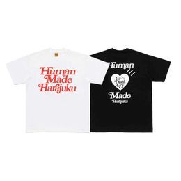Men's T-Shirts Human Made Harajuku Letters Printing T Shirt Men Women Casual Girls Don't Cry Tee Tops Heart Print Short Sleeve With Tags G230202