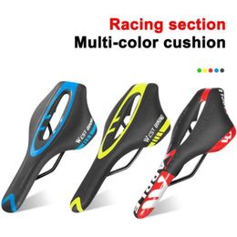 Saddles Road Bike Soft Hollow Breathable Racing Seat Cushion Shock Absorption Waterproof Bicycle Accessories 0131