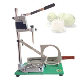 Commercial Fresh Young Coconut Cutting Machine Stainless Steel Peeled Coconut Bottom Cutter Green Coconut Knife