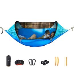 Camp Furniture Large Camping Hammock With Bug Net 2 Person -up Parachute Lightweight Backpacking Backyard HikingLarge B