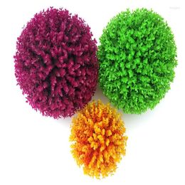 Decorative Flowers (10-30cm) Artificial Green Grass Ball Plastic Plant Ornament Party Decoration Garden Decor Wedding Home