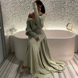 Formal Evening Dress Mermaid Off Shoulder 2023 Middle East Party Wear for Women Prom Gowns Sweep Train