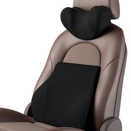 Seat Cushions 2023 Universal Car Neck Pillows Headrest Support Lumbar Cushion Rest Memory Cotton Travel For Office Auto