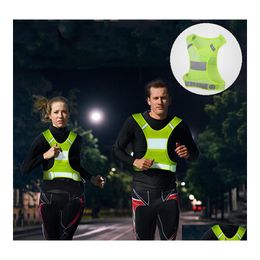 Other Home Textile Wholesale Polyester Breathable Night Reflective Vest Customizable Yellow Orange Short Design Running Cycling Spor Dhnjk