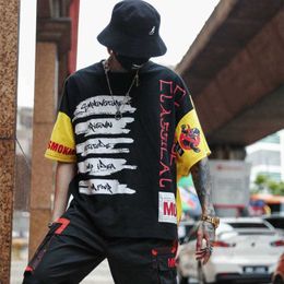 Men's T-Shirts Hip Hop Shirt Man Cotton Harajuku Hole -shirt Funny Casual Devil Print shirt Streetwear Summer op ees Japan Style Shirts Y2302