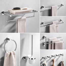 Bath Accessory Set Brass Luxury Bathroom Accessories Towel Rack Shelf Chrome Silver Toilet Roll Paper Holder Bar