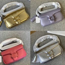 Designer-Damentaschen, Schaffell, weicher Metallknopf, Kissen, Tabby-Schulter, Umhängetasche, Flap Bag, weiblich, Griff oben, Strand-Party-Tasche, Geldbörse