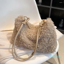 Evening Bags Fashion Cute Handbag For Women Trend Designer Shoulder Small Soft Faux Fur Bag Ladies Shopping Underarm And Purse