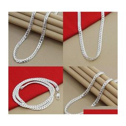 Chains 925 Sterling Sier 6Mm Fl Sideways Necklace 18/20/24 Inch Chain For Woman Men Fashion Wedding Engagement Jewellery 1201 T2 Drop Dhefq