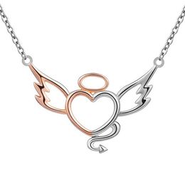Pendant Necklaces 2018 New Arrival Sterling Silver 925 Diy Design Angel devil Chain Pendant Necklace Fashion Jewellery Making for Women Gift G230202