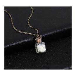 Pendant Necklaces Drift Bottle Necklace Glow Summer Beach Jewelry Gifts Long Chain Beautifly Luminous Drop Delivery Pendants Dhcza