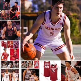 Custom Stitched Stanford Cardinal Basketball Jersey 11 Ryan Agarwal 5 Michael OConnell2 3B randonA ngelS pencerJ onesJ amesK eefeJ arvisM ossM ensS tanfordJ erse