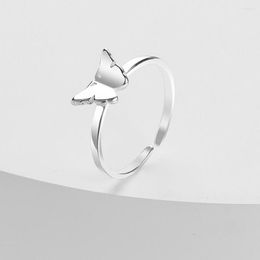 Wedding Rings Vienkim Retro Minimalist Silver Colour Open For Women Personality Butterfly Adjustable Finger Ring Girl Jewellery Gift 2023