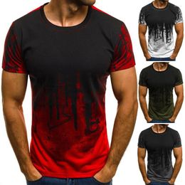 Men's T Shirts Home&Nest Fashion Mens Casual Tee Slim Fit Hooded Short Sleeve Muscle Tops T-Shirts 3D Print O-Neck Summer