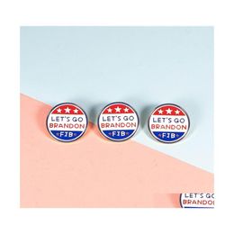 Pins Brooches Alloy Letter Fjb Biden Us President Spoof Pins Lets Go Brandon Brooch Jewellery Small Gift Men Women 9 2Cx H1 Drop Deliv Dhsw9