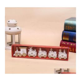 Christmas Decorations Wooden Train Childrens Garten Gift Window Decoration Wholesale Drop Delivery Home Garden Festive Party Supplies Dhmds