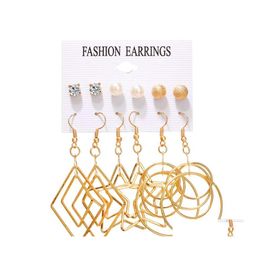 Dangle Chandelier 6 Pairs Earrings Set Jewellery Fashion Women Geometric Alloy Drop Bohemia Style Mticolor Tassels 3476 Q2 Delivery Dhc2Q