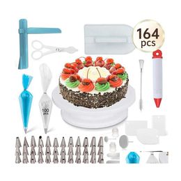 Baking Pastry Tools Mtifunction Cake Turntable Set Decorating Kit Nozzle Fondant Moulds Kitchen Dessert Supplies Drop Delivery Home Dhckp