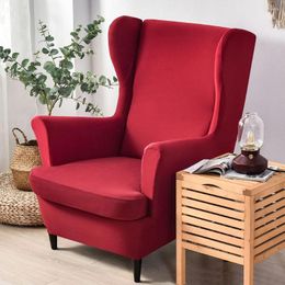 Chair Covers Sofa Back Cover Arm Sloping King Solid Colour Elastic Wingback Wing Armchair Protector Slipcover