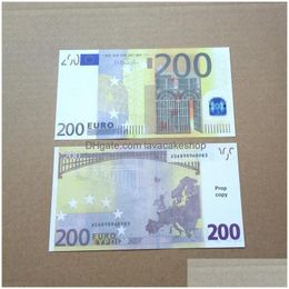Other Festive Party Supplies Fake Money Banknote 5 20 50 100 200 Us Dollar Euros Realistic Toy Bar Props Copy 100Pcs/Pack Drop Del Dhz5DO66Y