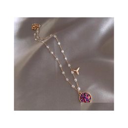 Pendant Necklaces Fashion Jewellery Mermaid Necklace Seas Daughter Super Fairy Choker Crystal Beads Drop Delivery Pendants Dhlpy