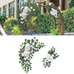 Decorative Flowers 2Pcs Wedding Arch Rose Artificial Floral For Ceremony Table Arrangement Holiday